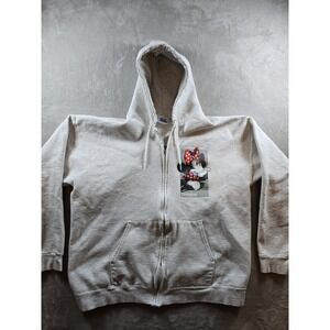 Disney Mens Large‎ Full Zip Hoodie Sweatshirt Fleece Minnie Mouse